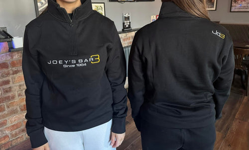 BLACK 1/4 ZIP SWEATSHIRT